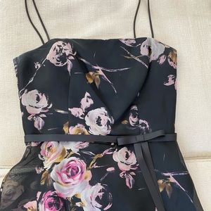 ABS Allen Schwartz Black Floral Formal Party Dress 6